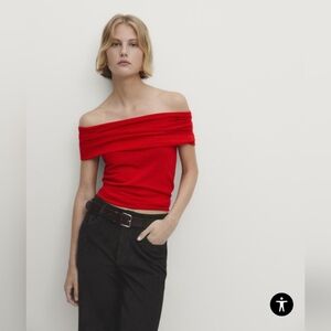 New Zara red top